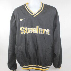 Pittsburgh Steelers NFL Pro Line Reebok Lined Pull Over Windbreaker Jacket XXL